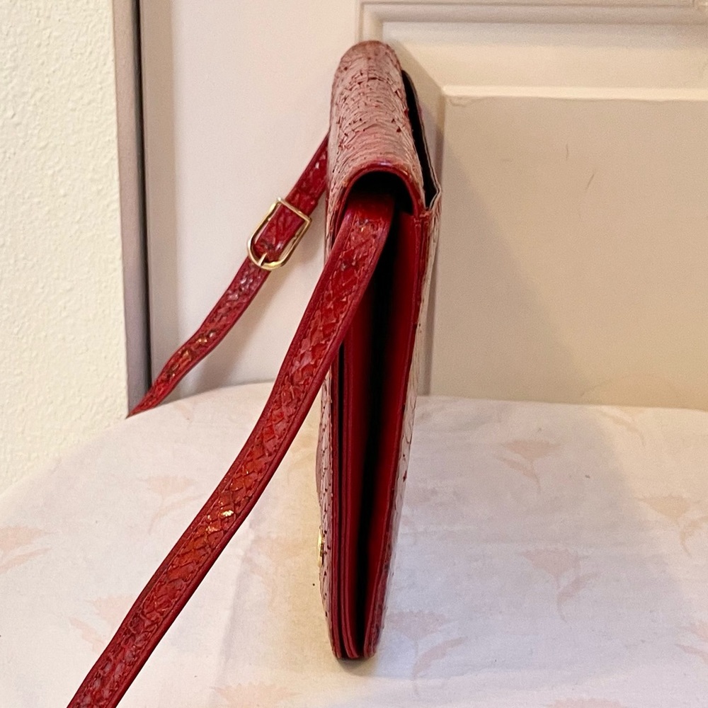 Vintage Python Leather Convertible Shoulder Bag - image 8